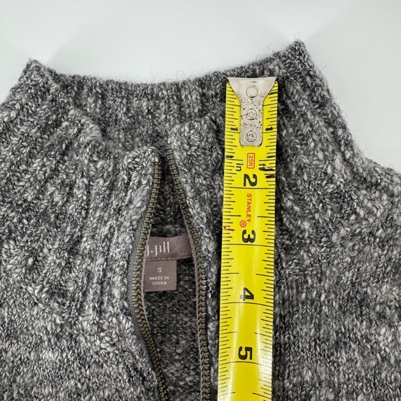 J Jill Wool Alpaca Blend Full Zip Vest Gray Small Quiet Luxury Cottage Cozy - Picture 6 of 8
